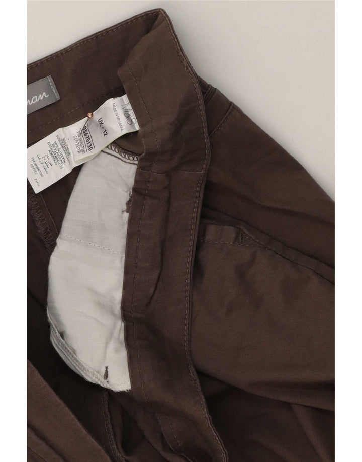 Marks & Spencer Pantalones cortos chinos para mujer UK 12 Medium W32 Algodón marrón