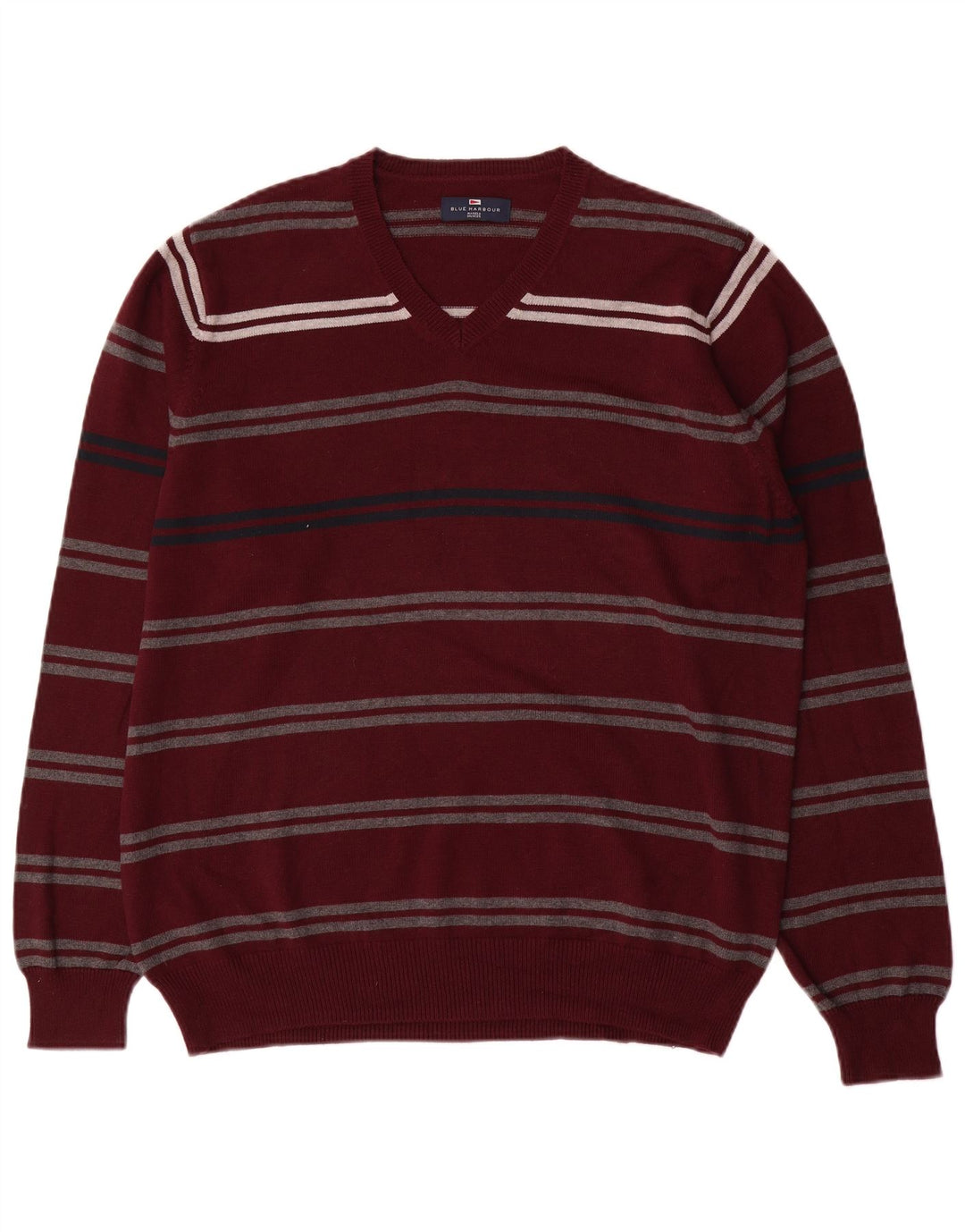 Marks & Spencer - Jersey para hombre con cuello en V, color azul, color granate