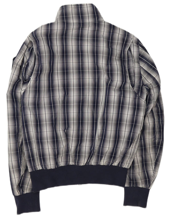 Blauer Chaqueta Bomber para Hombre UK 42 XL Poliéster a Cuadros Azul Marino