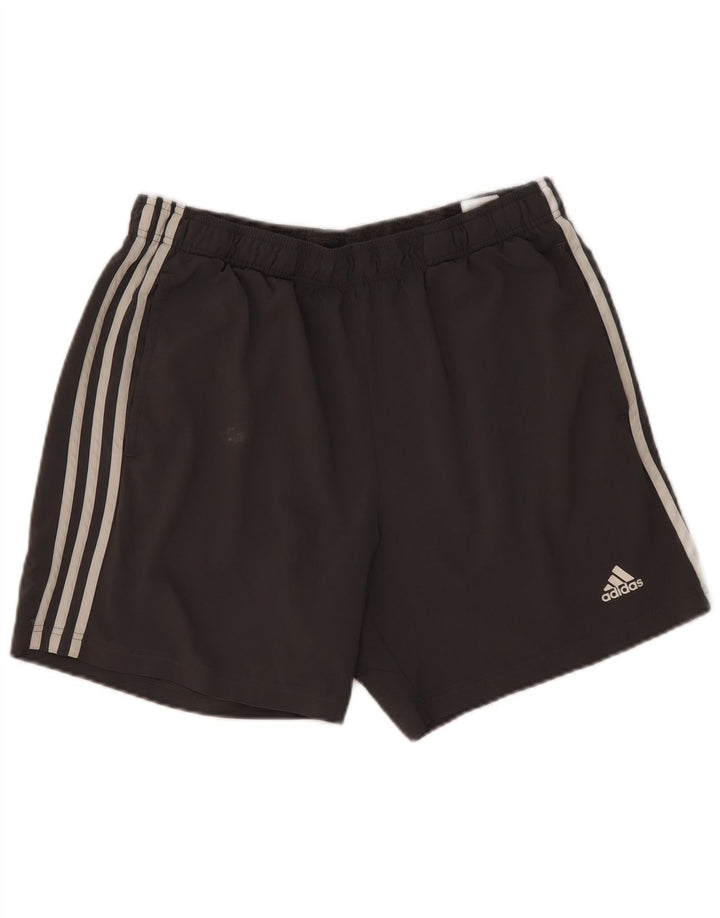 Adidas - Pantalones cortos deportivos para hombre, poliéster gris grande