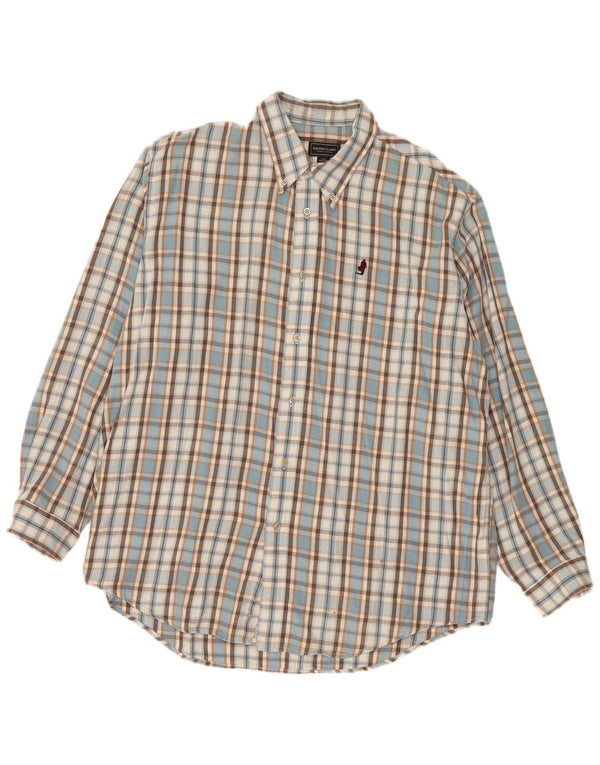 Marlboro Classics Camisa de franela para hombre 2XL Algodón a cuadros azules