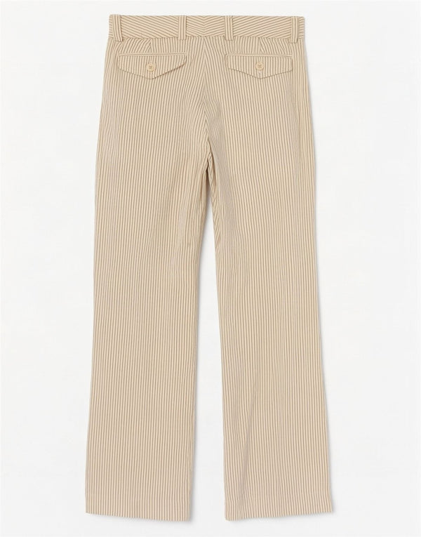 Gap Womens Flare Suit Trousers US 2 XS W30 L30 Beige Pinstripe