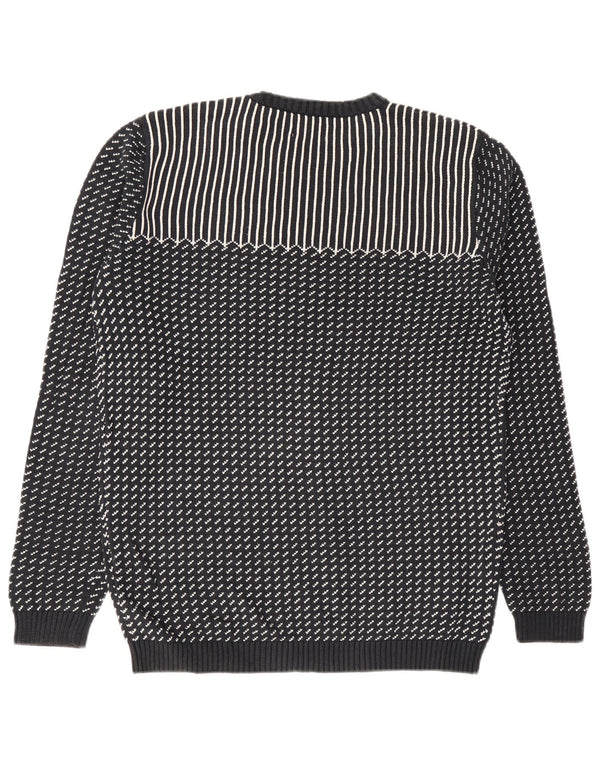 Jack & Jones Hombre Cuello Redondo Jumper Sweater Large Azul Marino Rayas Algodón