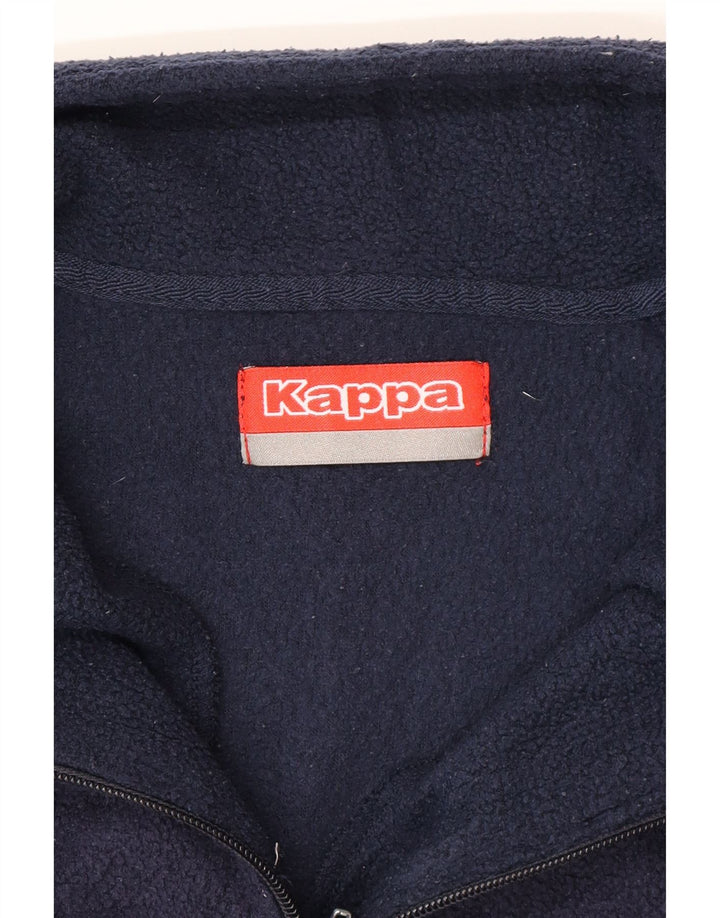 KAPPA Hombre Jersey De Forro Polar Con Cremallera Y Cuello Medio Azul Marino