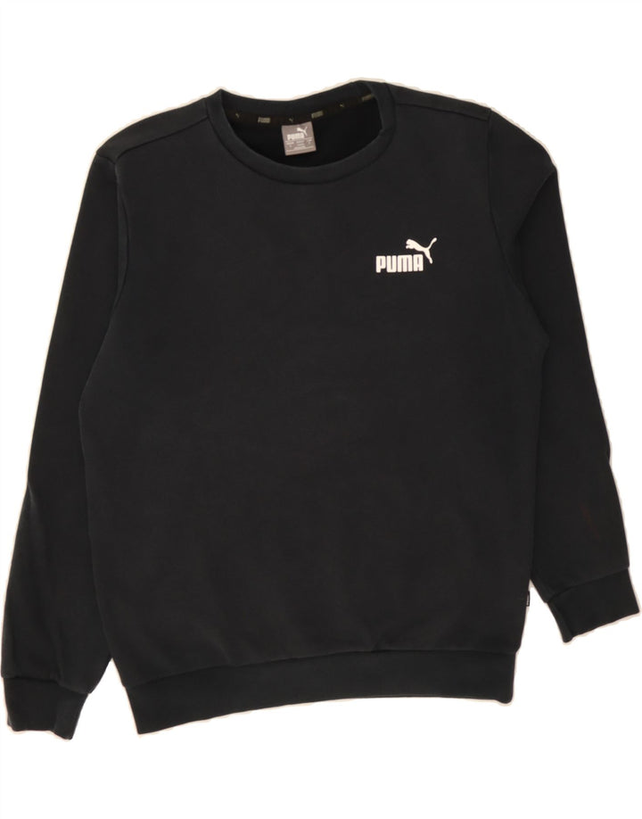 PUMA Mens Sweatshirt Jumper Small Navy Blue Cotton Vintage Puma and Second-Hand Puma from Messina Hembry 