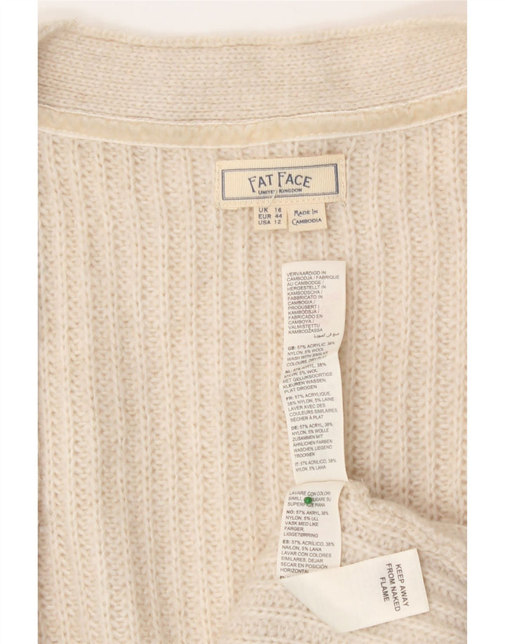 Cárdigan largo extragrande para mujer de Fat Face UK 46 Large Off White