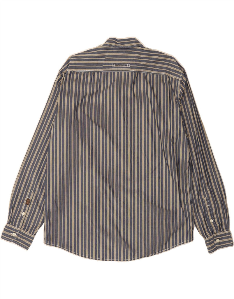 CAMEL Mens Shirt Large Blue Striped Cotton Vintage Camel and Second-Hand Camel from Messina Hembry 