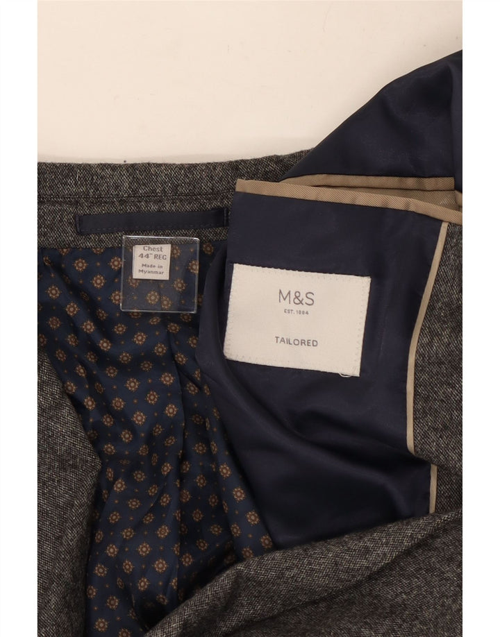 Marks & Spencer Chaqueta tipo blazer de 2 botones para hombre UK 44 2XL Lana gris