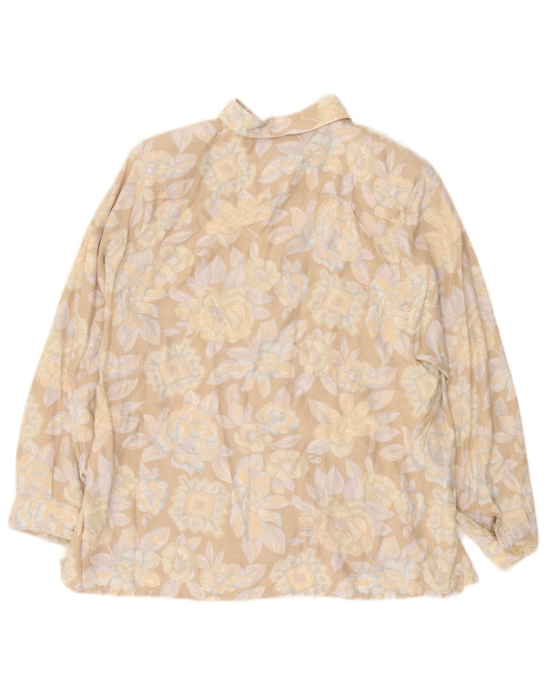 Camisa Colombus para mujer Reino Unido 44 Grande Beige Floral