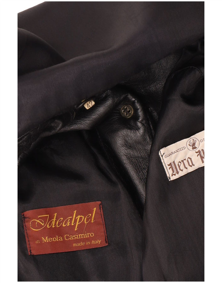 Chaqueta de cuero vintage para mujer IT 42 Cuero negro medio