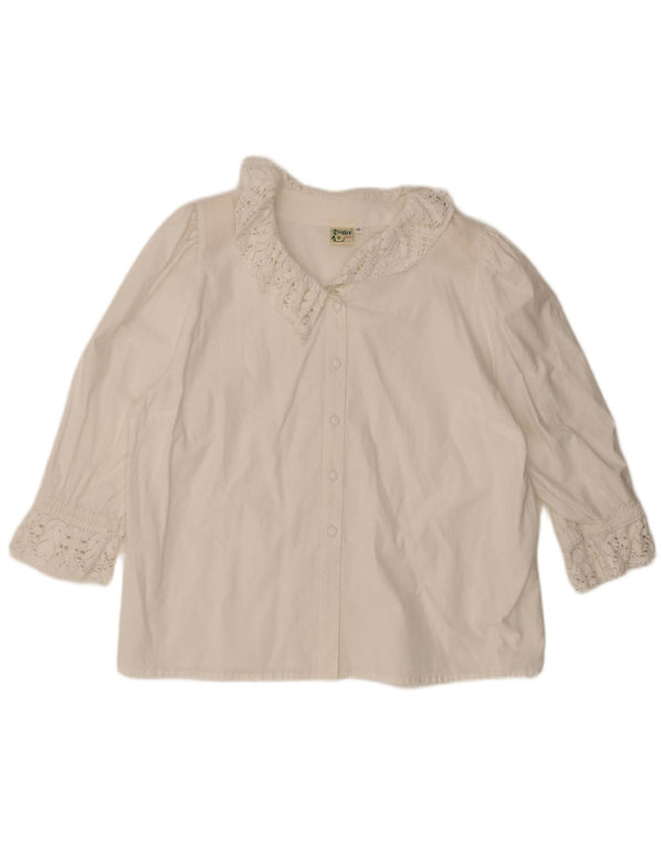 Distler Blusa de manga 3/4 para mujer EU 48 2XL Blanco