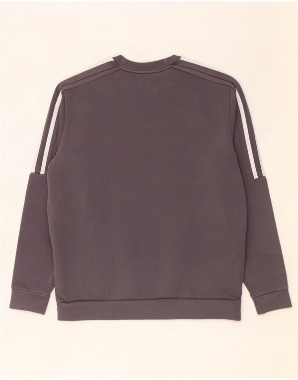 Adidas Hombre Sudadera Jumper Grande Gris Algodón
