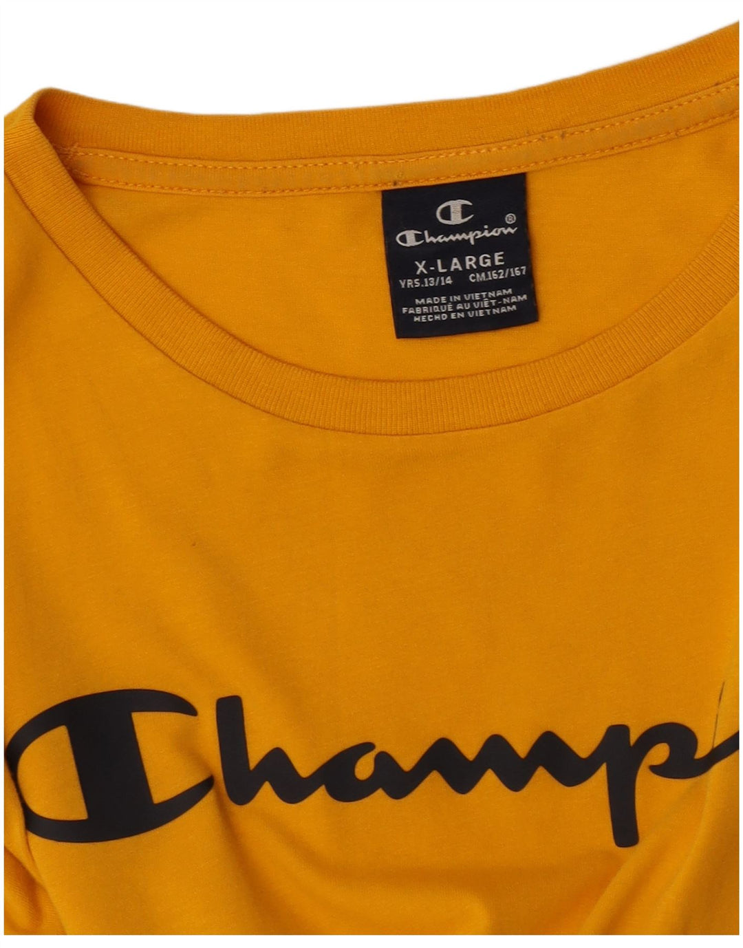 CHAMPION Camiseta gráfica para niña 13-14 años XL Amarillo