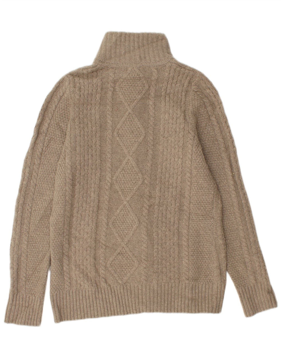 L.L.BEAN Suéter tipo cárdigan para mujer Reino Unido 12 Lana merino beige medio