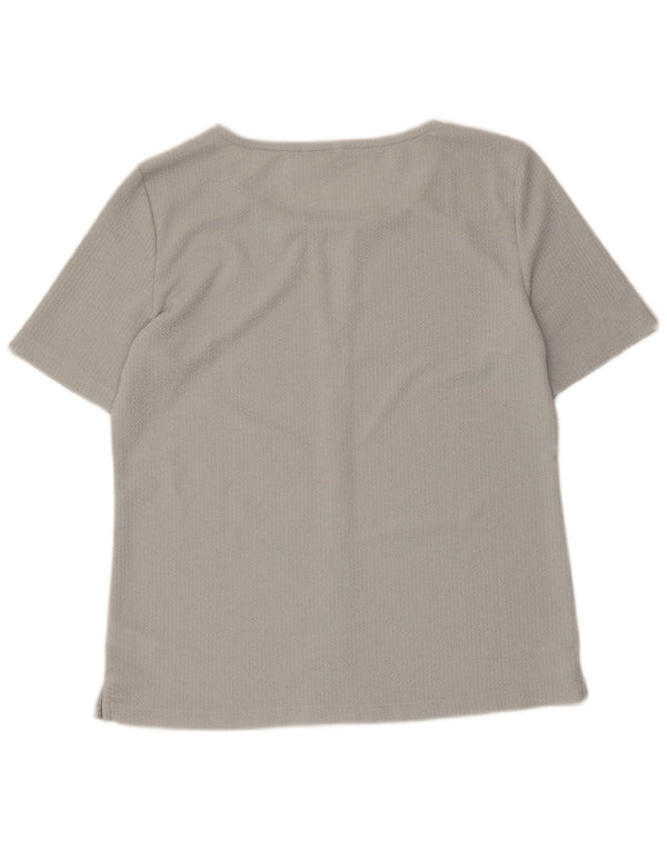 CALVIN KLEIN Blusa para mujer Top UK 44 Poliéster gris medio