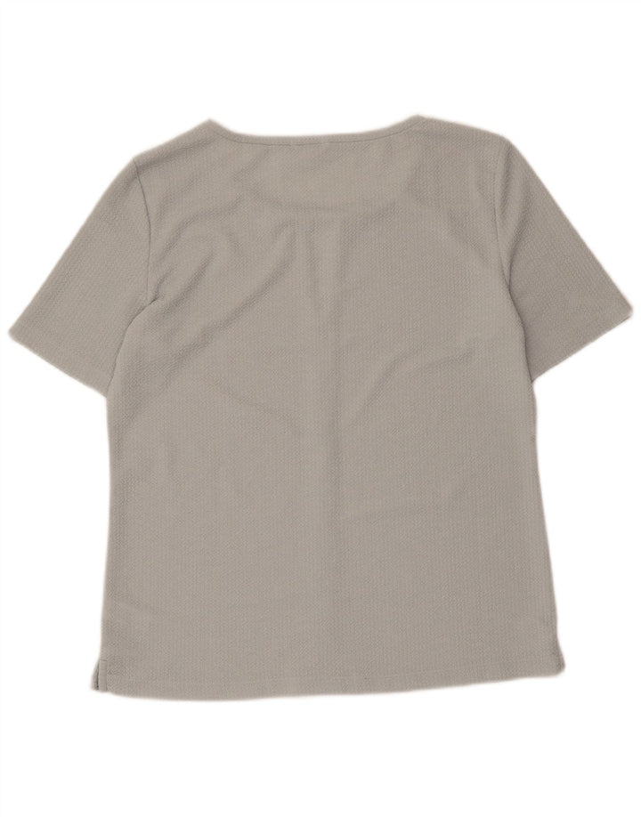 CALVIN KLEIN Blusa para mujer Top UK 44 Poliéster gris medio