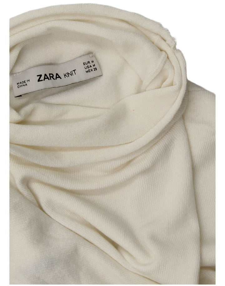 Zara Mujer Chaleco Tank Top Reino Unido 12 Mediano Blanco
