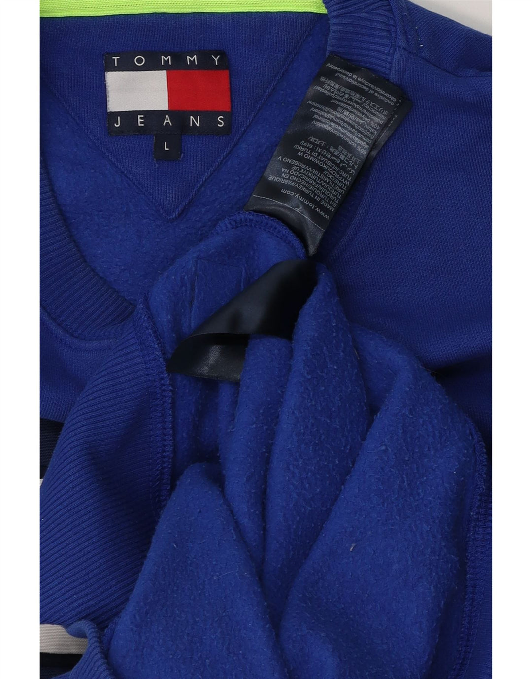 Tommy Hilfiger Hombre Sudadera Gráfica Jumper Large Algodón Azul