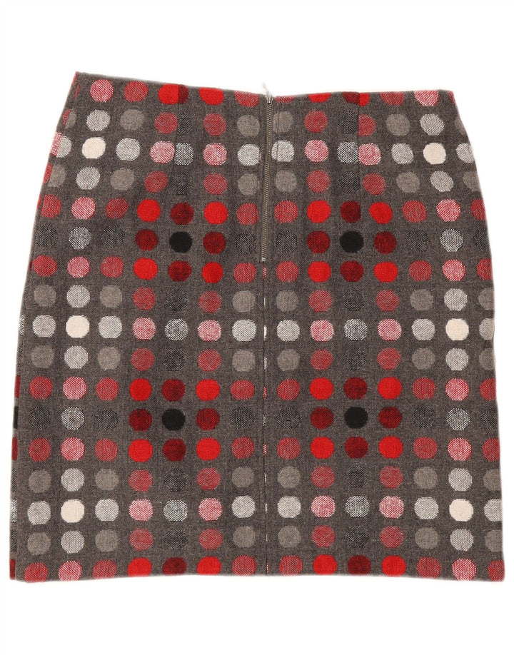 Marks & Spencer Falda recta para mujer UK 12 Medium W30 Gris Lunares