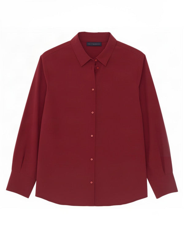 Blusa Trussardi Mujer IT 46 Large Seda Burdeos