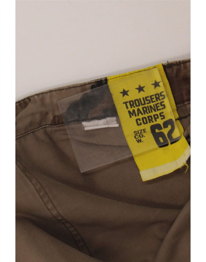 VINTAGE Pantalones cargo delgados para hombre W44 L32 Algodón de camuflaje marrón