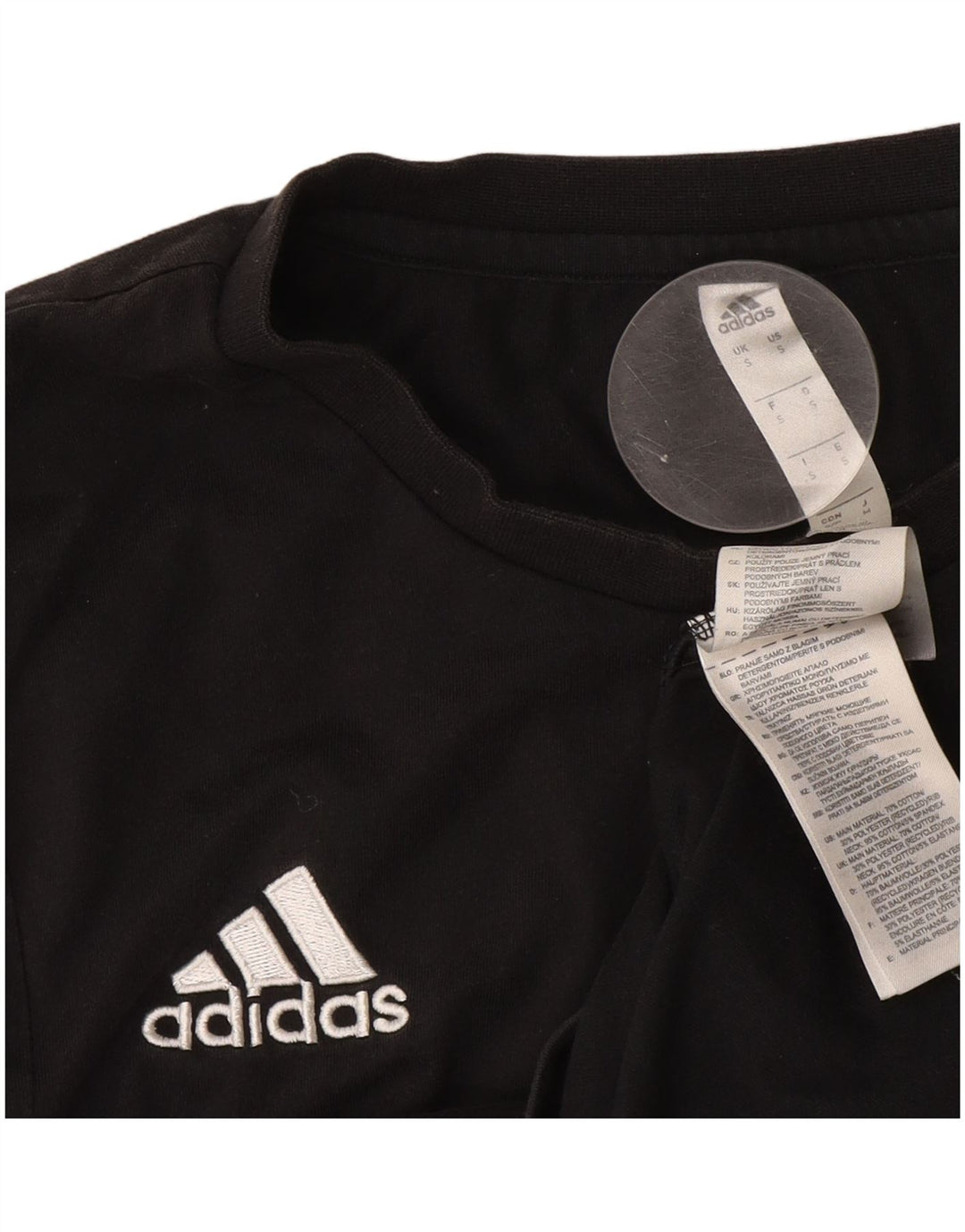 Adidas Mens Climalite Camiseta Top Pequeño Algodón Negro