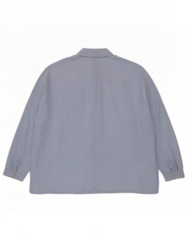Topshop Camisa extragrande para mujer UK 10 Small Algodón azul