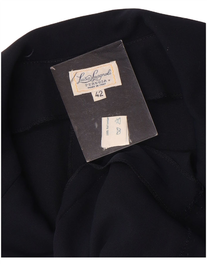 LUISA SPAGNOLI Vestido camisero cruzado para mujer IT 42 Azul marino mediano