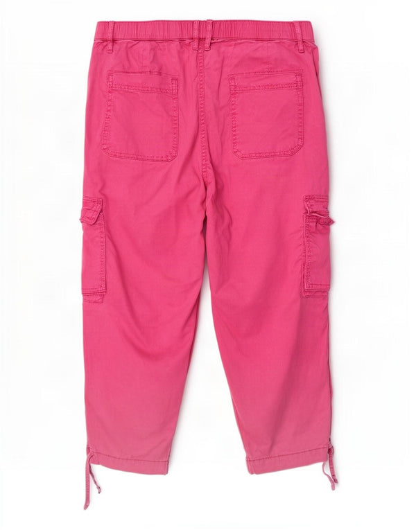 Marks & Spencer Pantalones Capri Cargo para Mujer UK 12 Medium W30 L22 Rosa