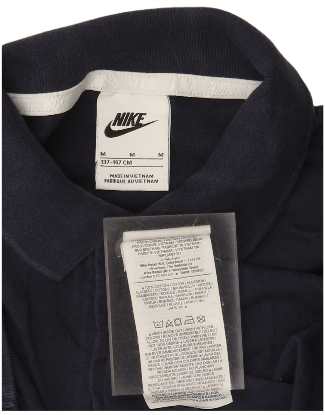 Nike Polo para niño 10-11 años Mediano Azul Marino Algodón