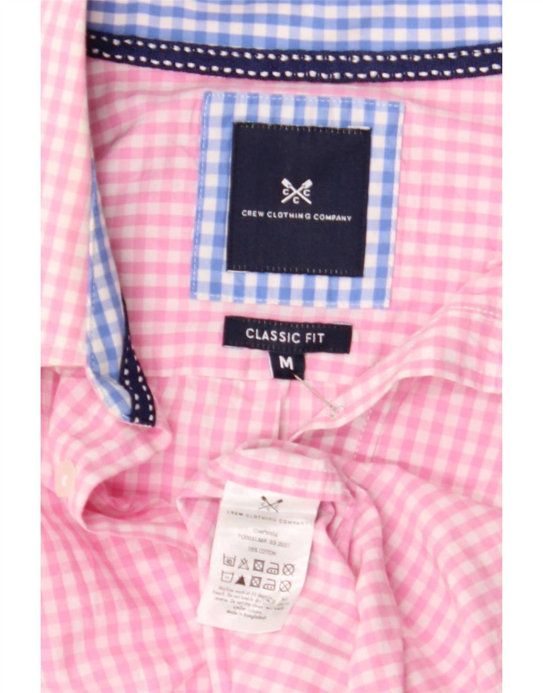 Crew Clothing Camisa de corte clásico para hombre Algodón a cuadros rosa medio