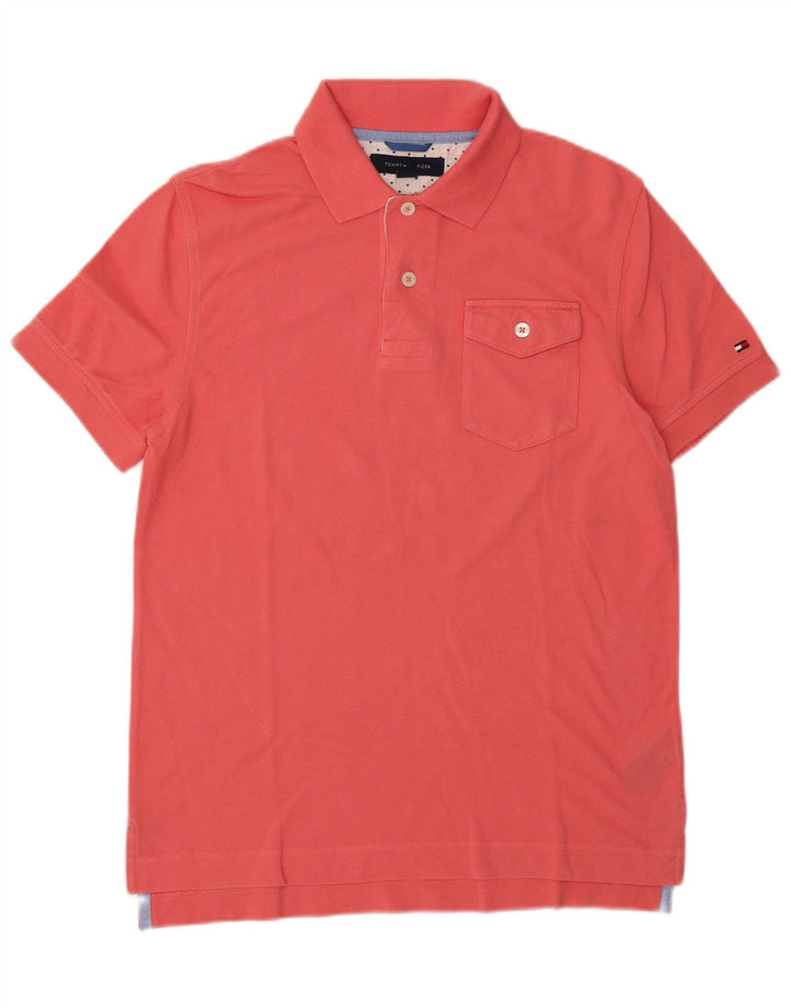 Tommy Hilfiger Polo para hombre pequeño de algodón rojo