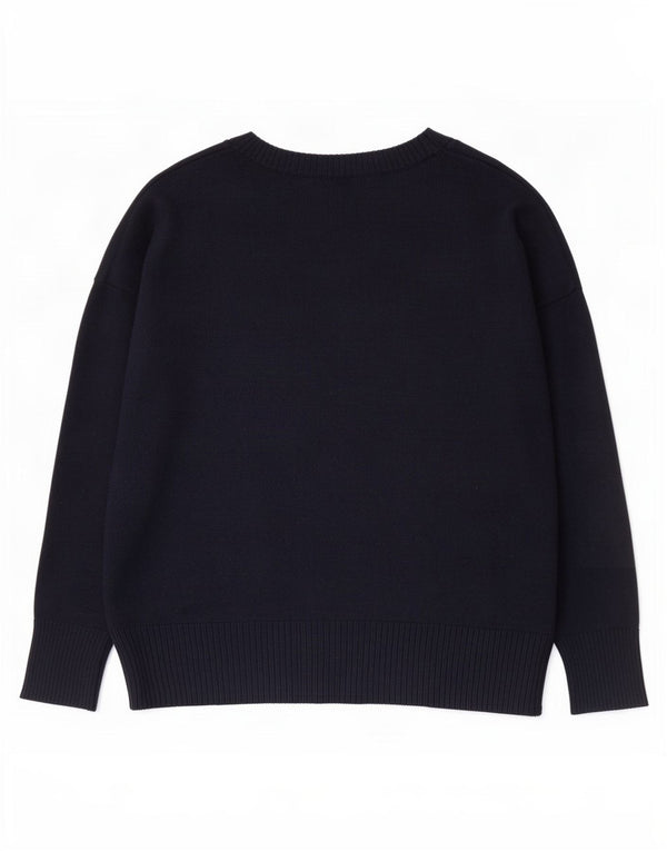 Gap Jersey Gráfico para Mujer con Cuello Barco UK 40 XL Algodón Azul Marino