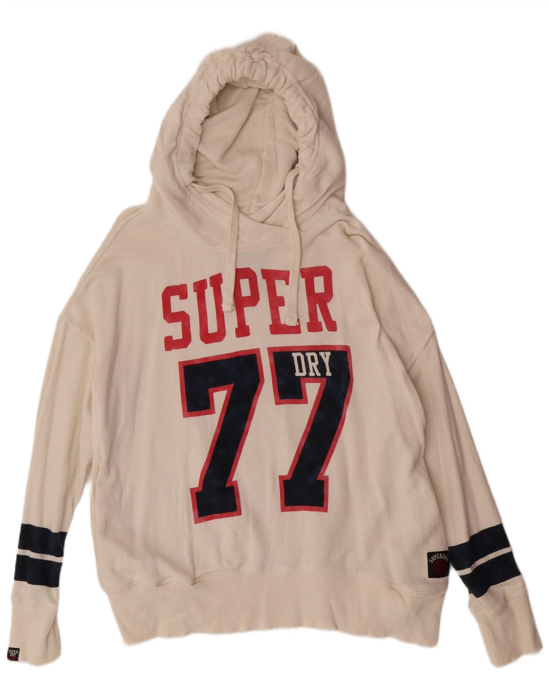 Superdry Jersey con capucha gráfica para mujer UK 40 XL Off White Cotton College