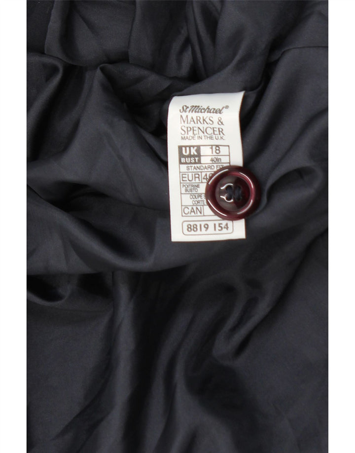 Marks & Spencer Chaqueta Blazer de Manga Corta para Mujer UK 40 XL Azul Marino