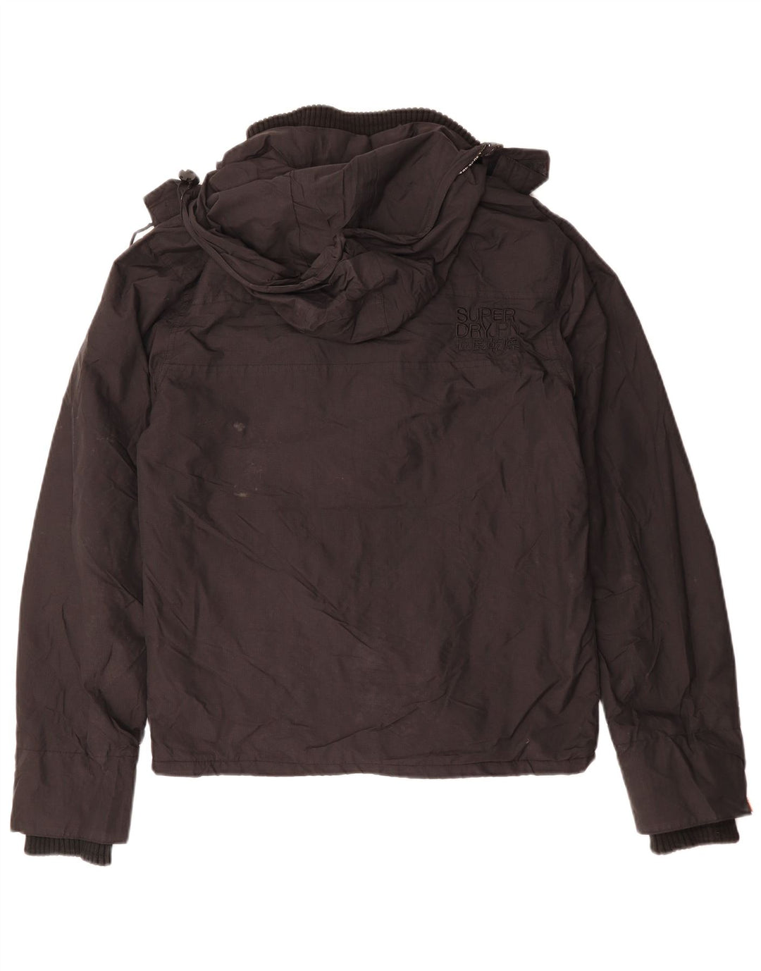 SUPERDRY Chaqueta cortavientos con capucha para hombre UK 38 Medium Black Poliéster