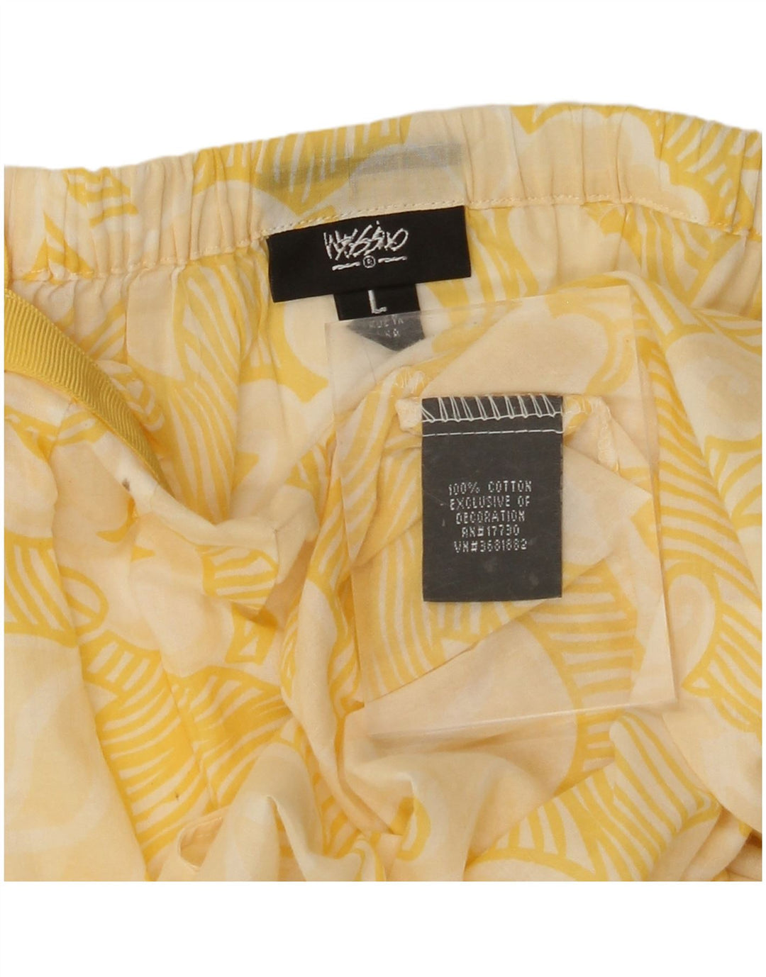 MOSSIMO Blusa corta para mujer Top UK 46 Algodón floral amarillo grande