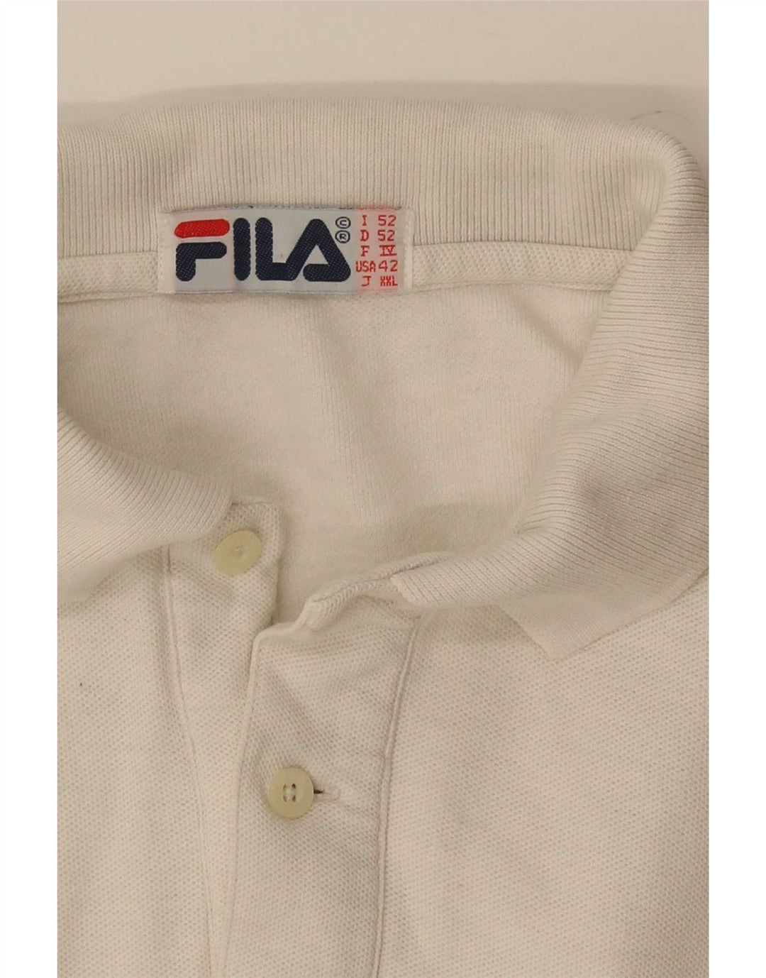 Fila Polo de manga larga para hombre US 42 grande blanco
