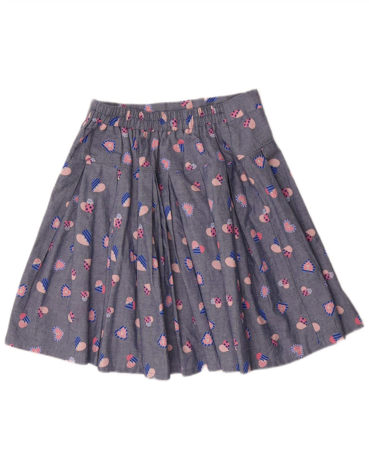 Vintage mujer 2 piezas falda conjunto medio W32 azul geométrico