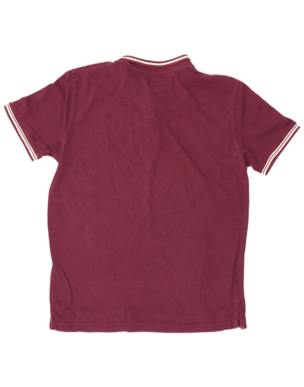 Dack's Polo para hombre de algodón burdeos medio