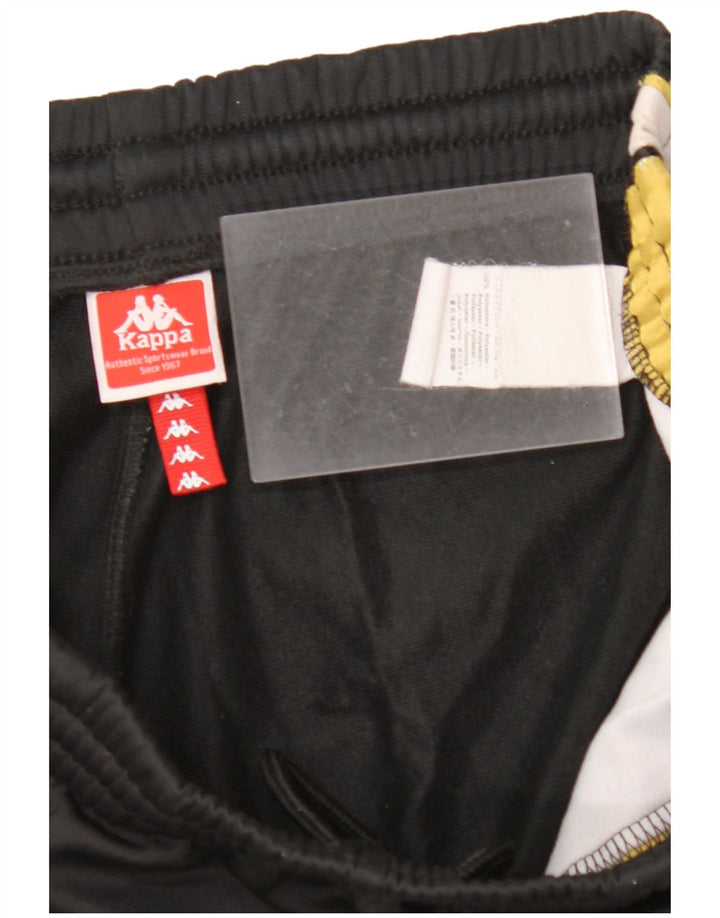 KAPPA Hombre Pantalones De Chándal Con Gráfico Joggers Large Black Colourblock
