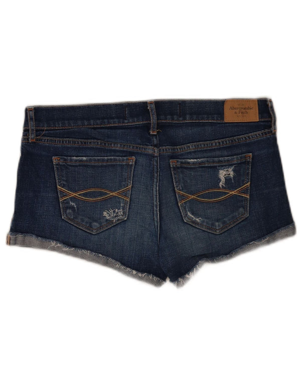 Abercrombie & Fitch Pantalones cortos de mezclilla desgastados para mujer US 4 Small W27 Azul