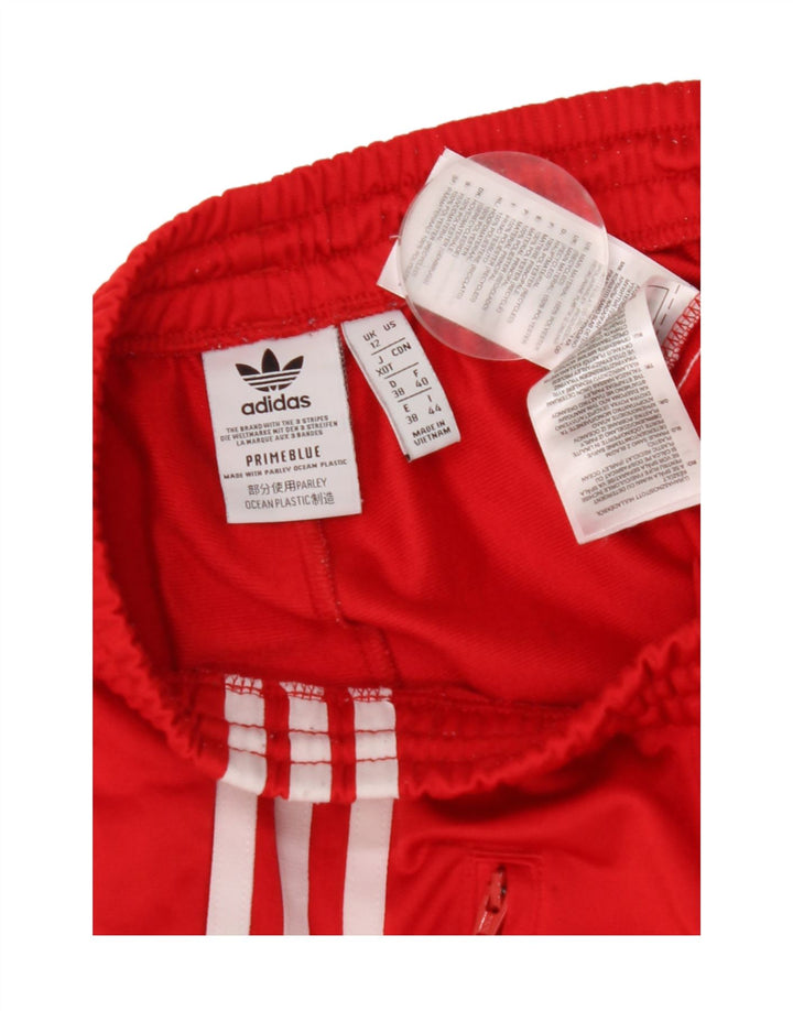 Adidas Pantalones de chándal para mujer UK 12 Medium Rojo Poliéster