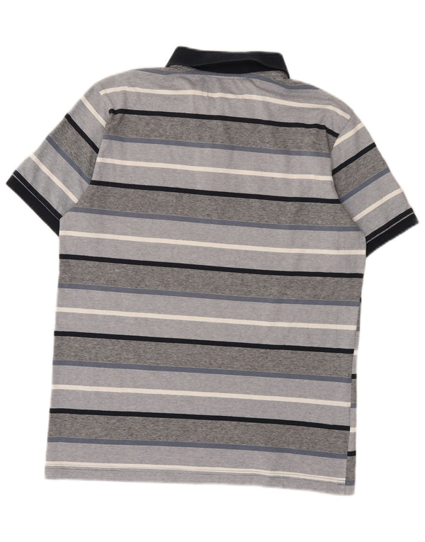 Polo Penguin Hombre De Algodón A Rayas Gris Medio