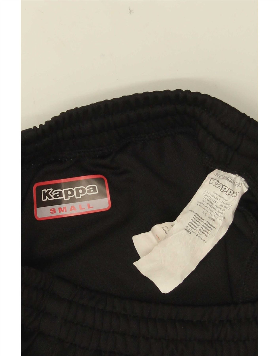 Kappa Hombre Pantalones De Chándal Gráfico Small Poliéster Negro