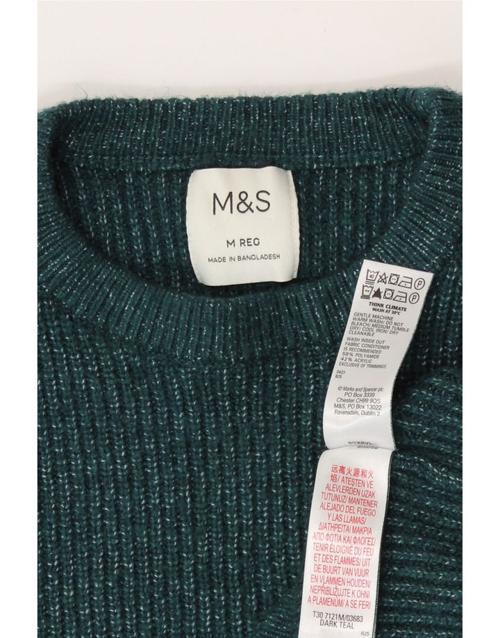 Marks & Spencer - Jersey de cuello redondo para mujer, talla 40, color verde medio
