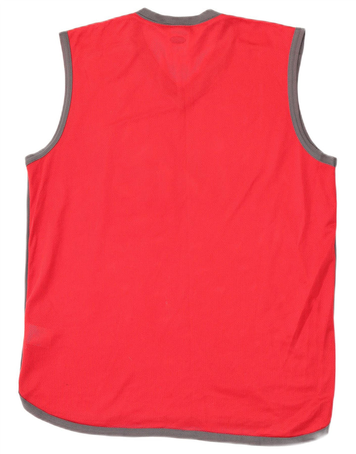 Adidas Mens Graphic Vest Top Grande Poliéster Rojo