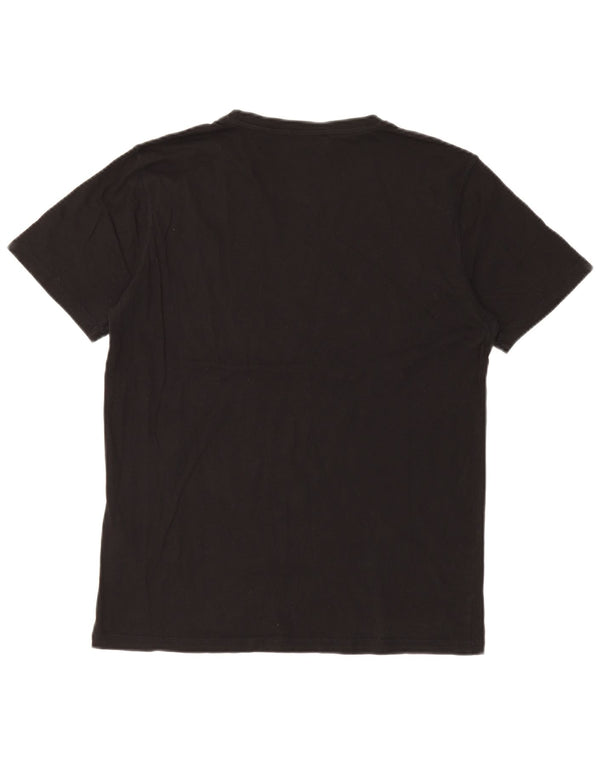 Trussardi Jeans Mujer Camiseta Gráfica Top UK 44 Large Negro Algodón