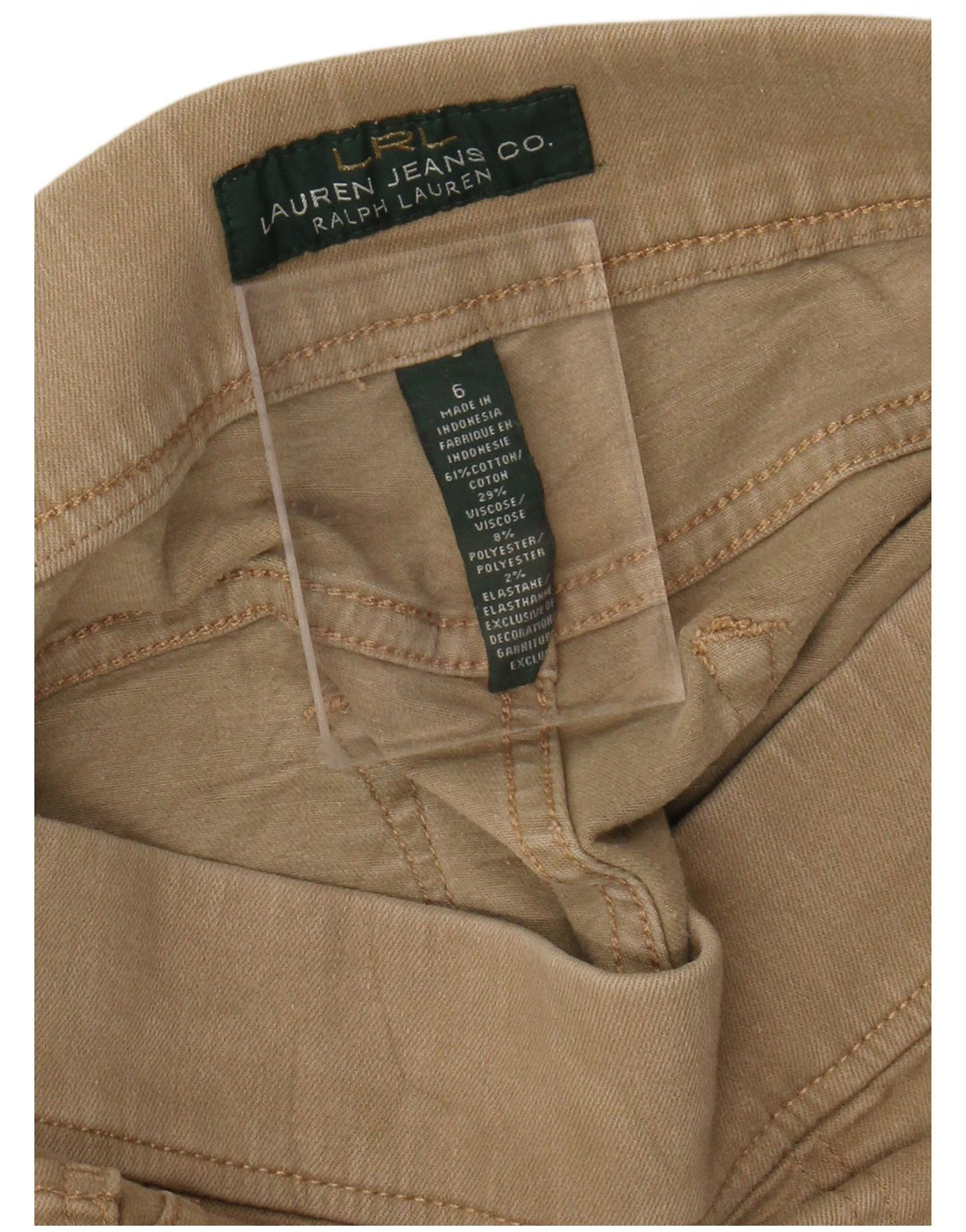 Ralph Lauren Pantalones Jegging para Mujer US 6 Mediano W28 L28 Algodón Beige