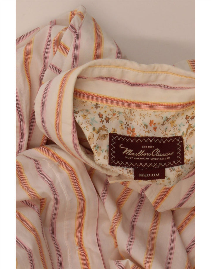 Camisa Marlboro Classics Hombre Mediana Rayas Blancas